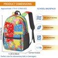 thumbnail image 3 of Pioneer Flower Floral Print Pattern 17" School Backpacks for Teens,Waterproof Oxford Fabric,S-Shape Padded Straps for School,Travel,Hiking,Camping, 3 of 5