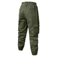 thumbnail image 4 of IAJDKMEK Men's Cotton Cargo Pants - Loose Fit Multi-Pocket Work Trousers and Hiking Pants for Casual Wear and Active Lifestyle,Army Green L, 4 of 7