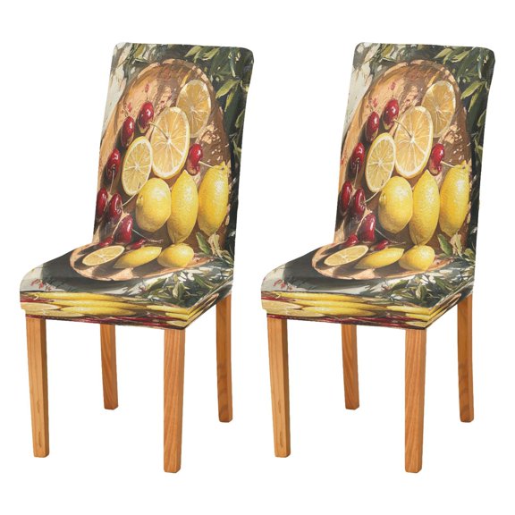 BZSMCE Chairs Slipcovers Dining Chair Covers Fashion Sun Lemon Painting Creative Pattern