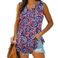 thumbnail image 2 of JGTDBPO Independence Day T-Shirt For Women Plus Size Summer Tank Tops In Red White And Blue Stylish Top Women Short Sleeveless V-Neck Independence Day Loose T-Shirt Blouse Tops Vest, 2 of 5