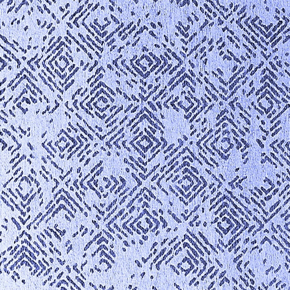 Ahgly Company Machine Washable Indoor Square Oriental Blue Industrial Area Rugs, 5' Square