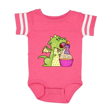 

Inktastic Dragon Cupcake 1st Birthday Gift Baby Boy or Baby Girl Bodysuit