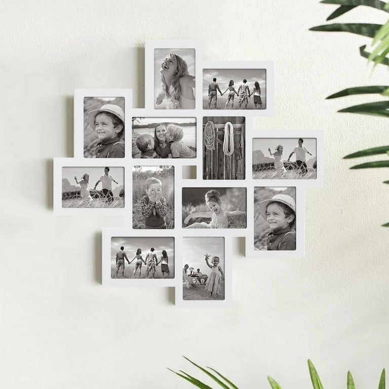 Adeco White Wall Collage Frame with Twelve 4x6-inch openings