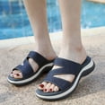 thumbnail image 2 of IUJSOY Womens Wedge Sandals Arch Support Platform Slippers Non-Slip Trendy Rhinestone Slip on Shoes, 2 of 9