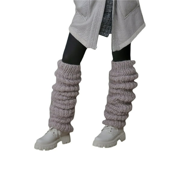 Baberdicy Women'S Knit Leg Warmers Boot Covers Soft Warm Fashion & Dance Wear Gifts for Women, Khaki Knit Leg Warmers Universal Size