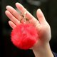 thumbnail image 4 of Longziming - Llavero de pelo de conejo sintético suave con bola de pompón, llavero esponjoso para maleta, mochila, accesorios, colgante para mujeres y niñas (rojo) JAMW Sencillez, 4 of 5