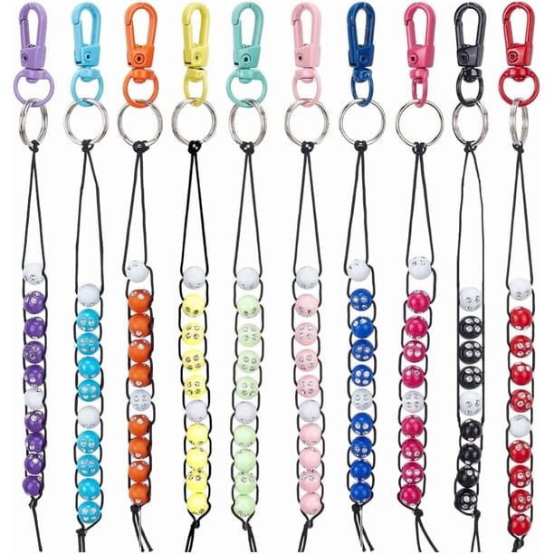 10 cuentas para contar golpes de golf, 10 colores, cuentas cruzadas, cuentas de diamantes de imitación con cierre para contar golpes.