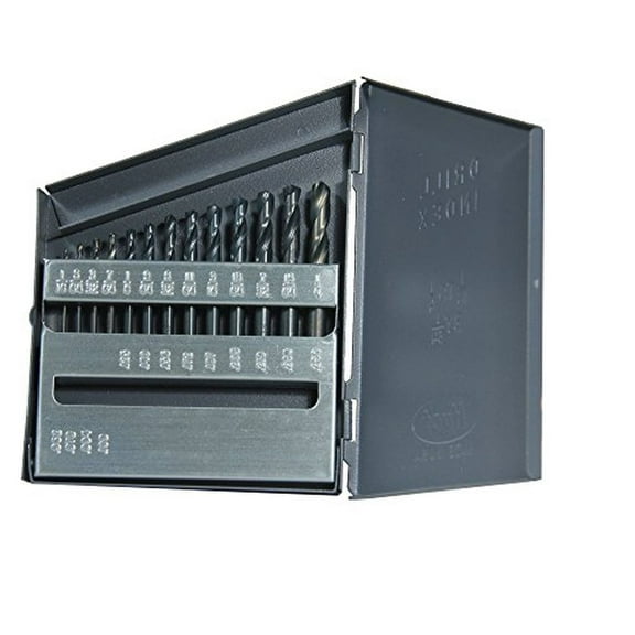 Viking Drill and Tool 43690 Type 260-T 135 Degree Split Point Black Heavy Duty Stub Length Drill Bit Set (13 Piece)