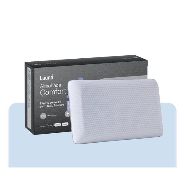 Almohada Luuna Comfort Flip, Tamaño Estándar, Memory Foam, Fresca, Un Lado Firme y Un Lado Suave blanco Estándar