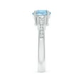 thumbnail image 3 of Angara Natural 1.12 Ct. Aquamarine with Diamond Classic Ring in 14K White Gold for Women (Ring Size: 3), 3 of 9