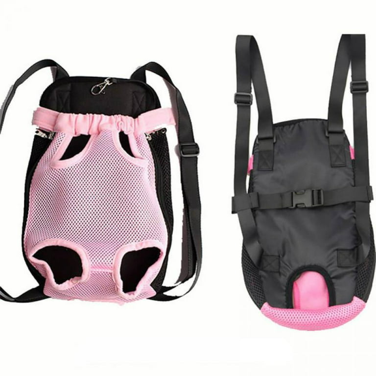 Pet Carrier Backpack, Adjustable Pet Front Cat Dog Carrier Backpack Travel Bag, Legs Out, for Small Dogs Cats Puppies, Pink