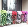 thumbnail image 3 of LKWLPD 4 piezas de flores artificiales vívidas colgantes, ramo de orquídeas artificiales, flores violetas artificiales, cesta de glicina, guirnalda colgante, decoración del hogar, decoración de, 3 of 6