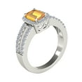 thumbnail image 4 of AoneJewelry Aone Jewelry 10K Solid White Gold Ring 2 Carat (I-J, I1-I2) Emerald Cut Natural Citrine and Diamonds, 4 of 5