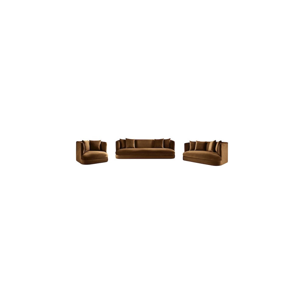 Meridian Furniture Alder Saddle Velvet Sofa