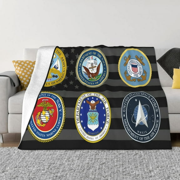 Military Armed Forces Blanket Soft and Warm Cozy Flannel Lightweight Throw Blanket for Couch Sofa Bed 50x40