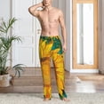 thumbnail image 2 of Sigee Vibrant Sunflower Painting print Men's Pajama Pants Lounge Sleep Bottoms with Elastic Waistband and Pockets-Medium, 2 of 6