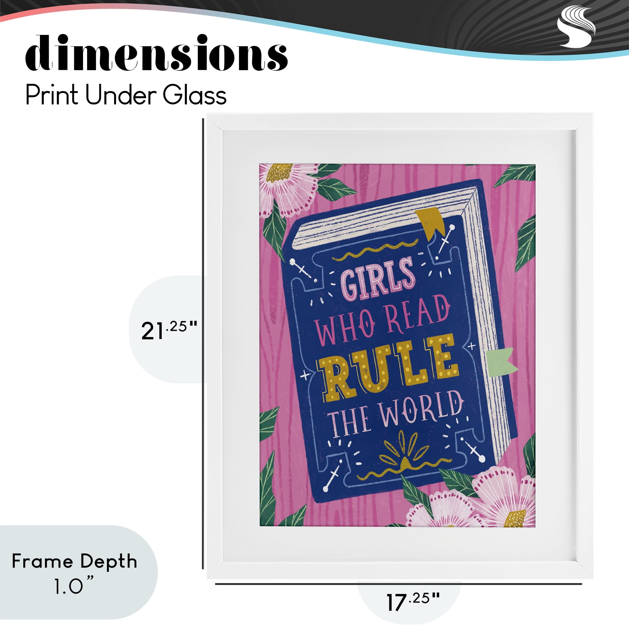Stupell Industries Girls Who Read Inspirational White Framed Print Under Glass, design by Vanessa Stoilova