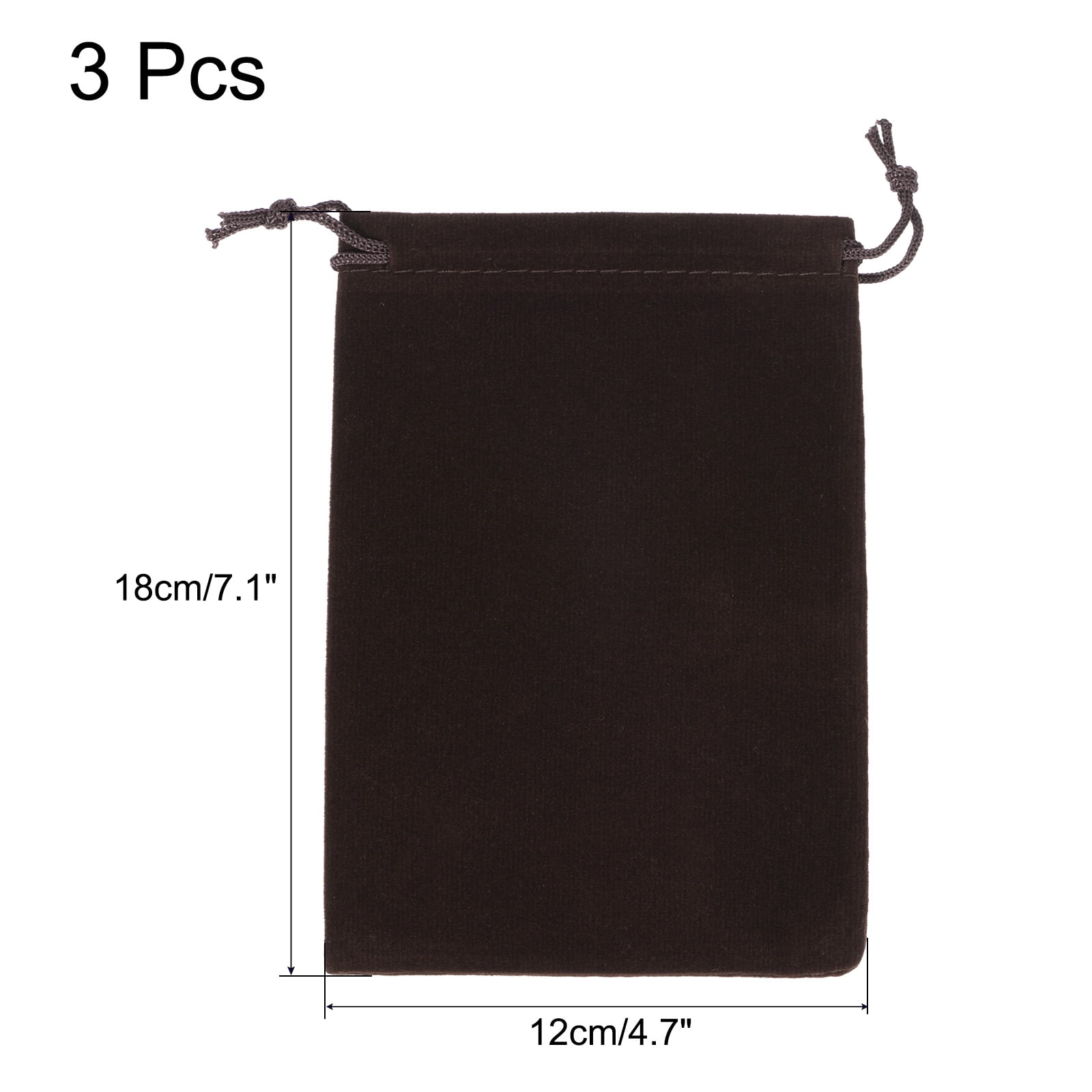 Unique Bargains Microfiber Pouch Soft Storage Drawstring Gift Bag Brown 12x18