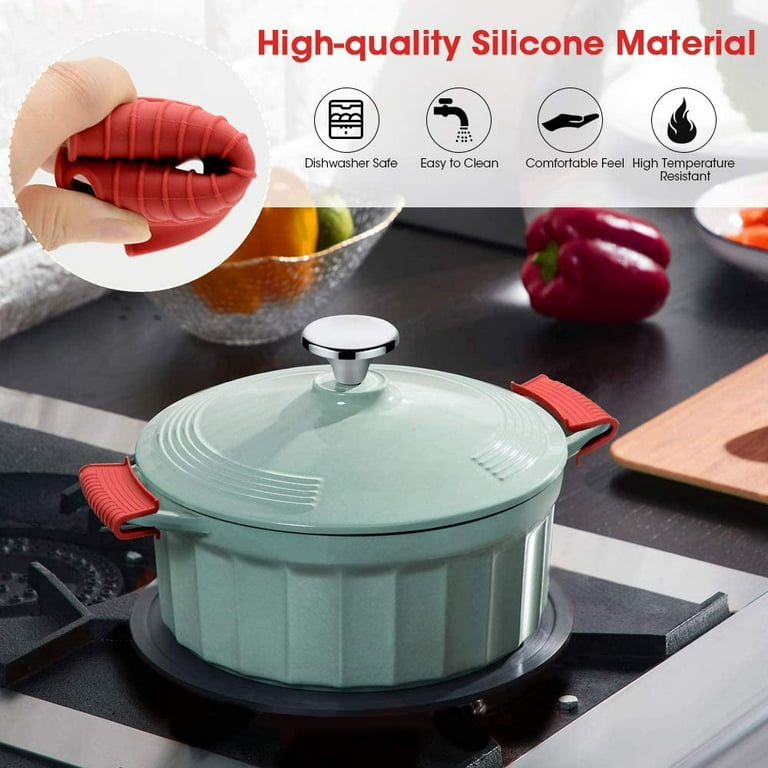 Silicone Assist Hot Pan Handle Holder, Hot Skillet Handle Covers Pot Holder  Sleeve Cast Iron Skillets Non-Slip Heat Resistant for Traditional Pots