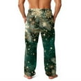 thumbnail image 4 of Wutalume Men's Allover Printed Home Pants with Christmas Design, Made for Sleep and Pajama Use, Featuring Soft Fleece and Pockets for Comfort,Army Green L, 4 of 6