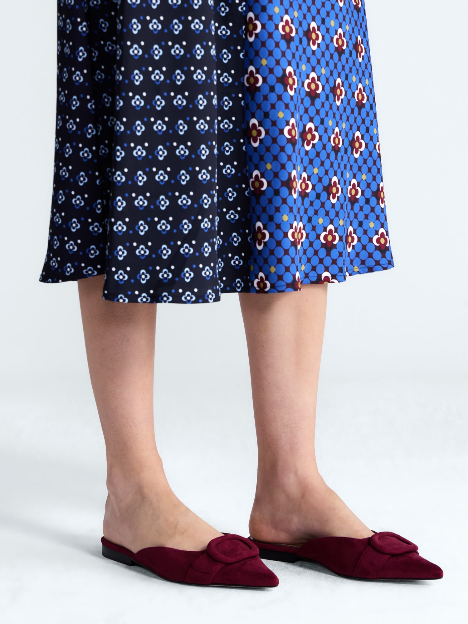 Free Assembly Women's Faux Suede Buckle Mules