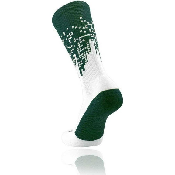 TCK Downtown Crew Socks - Dark Green White