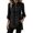 Black, variant on Women's Textured Stand Collar Tunic Blouses Roll Tab Long Sleeve Button Down Shirts Side Slit Loose Casual Work Blouses Fall Fashion Tops White