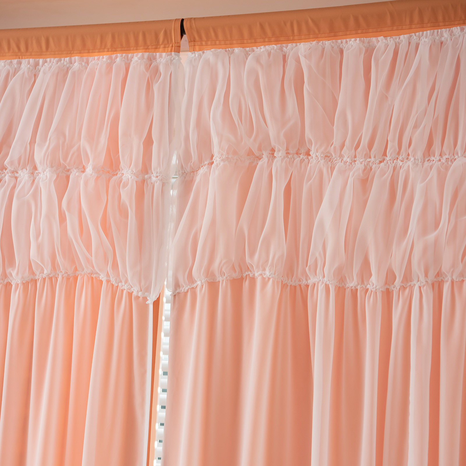 Curtain Short Length Cold Curtains 2 Panels Home Curtains Layered Solid Plain Panels And Sheer Sheer Curtains Window Curtain Panels 39"" Wide Curtains for Windows 66 to 120 Curtains Rose - image 4 of 9