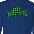 thumbnail image 4 of Inktastic St. Patrick's Day Clovers in Plaid Long Sleeve Youth T-Shirt, 4 of 5