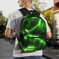 thumbnail image 5 of Yield Green Lightning Print Backpack for Women Men, Lightweight Casual Travel Daypack, Classic Basic College Backpack, Middle School Bag, 5 of 5