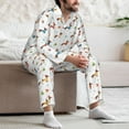 thumbnail image 7 of Daiia winter Snowflake Dachshund for Men's Long-Sleeved Pajama Set – Soft & Comfortable Sleepwear Button-Up Pajamas Cozy Lounge Wear-Medium, 7 of 7
