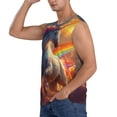 thumbnail image 3 of Honeii Rainbow Sunset Cloud White Horse Print Men's Sleeveless Muscle Shirts, Breathable & Quick-Dry Gym Shirt, Athletic Tank Top for Running, Fitness, and Outdoor Activities-3X-Large, 3 of 7