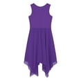 thumbnail image 6 of YONGHS Girls Lyrical Praise Dance Costume Kids Sleeveless Metallic Tank Dress Worship Dancewear Purple 6, 6 of 7