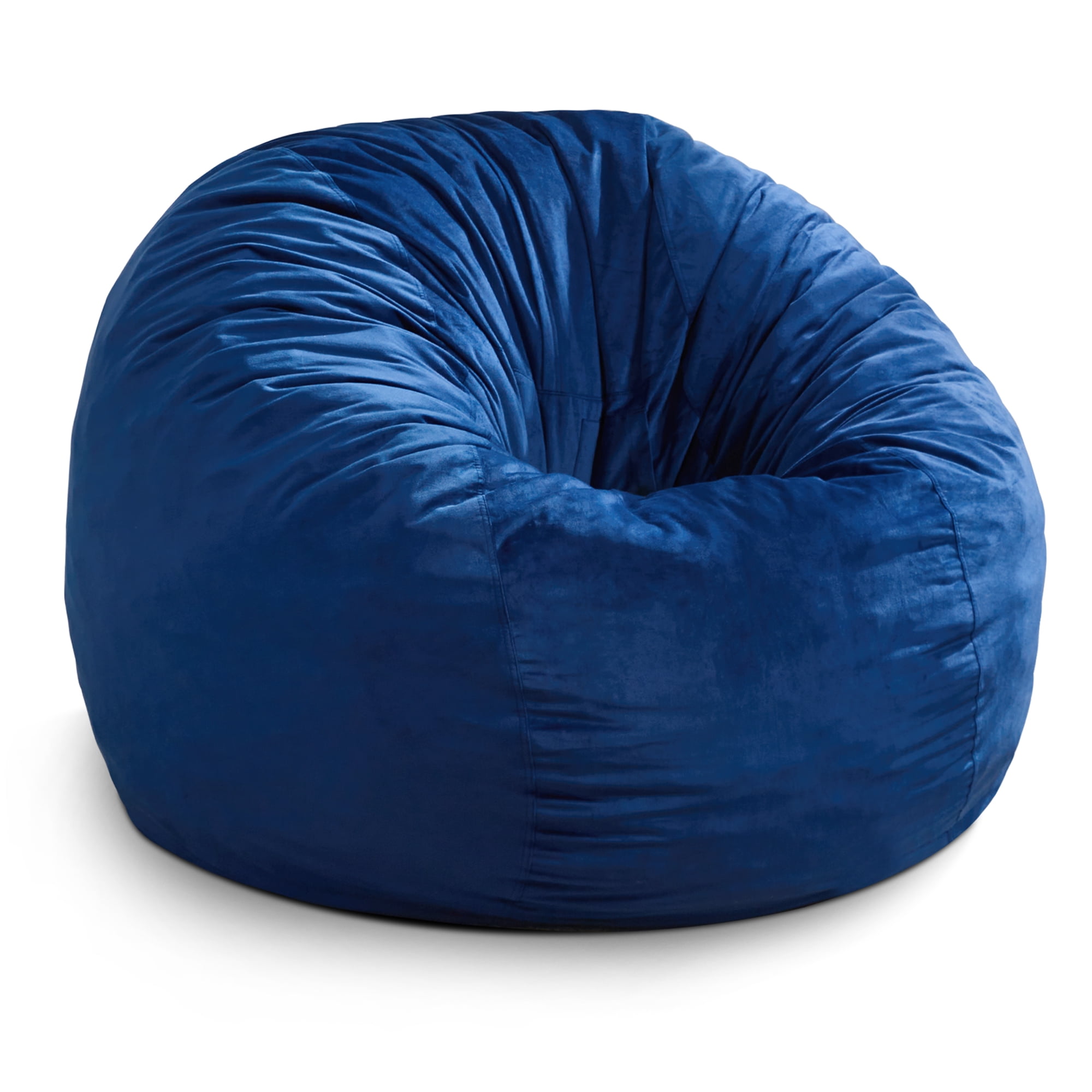 5FT Bean Bag Chair Bean Bag Chairs for Adults Giant Bean Chairs with Velvet Cover, Memory Foam BeanBag Chair Large Bean Bag Chairs for Adults for Living Room, Bedroom - Blue (50" x 50" x 24")