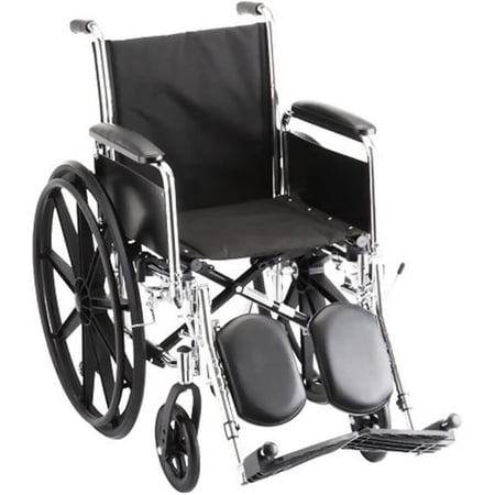 Nova MedicalProducts Healthcare 20" Steel Wheelchair with Detachable Full Arms and Elevating Leg Rests