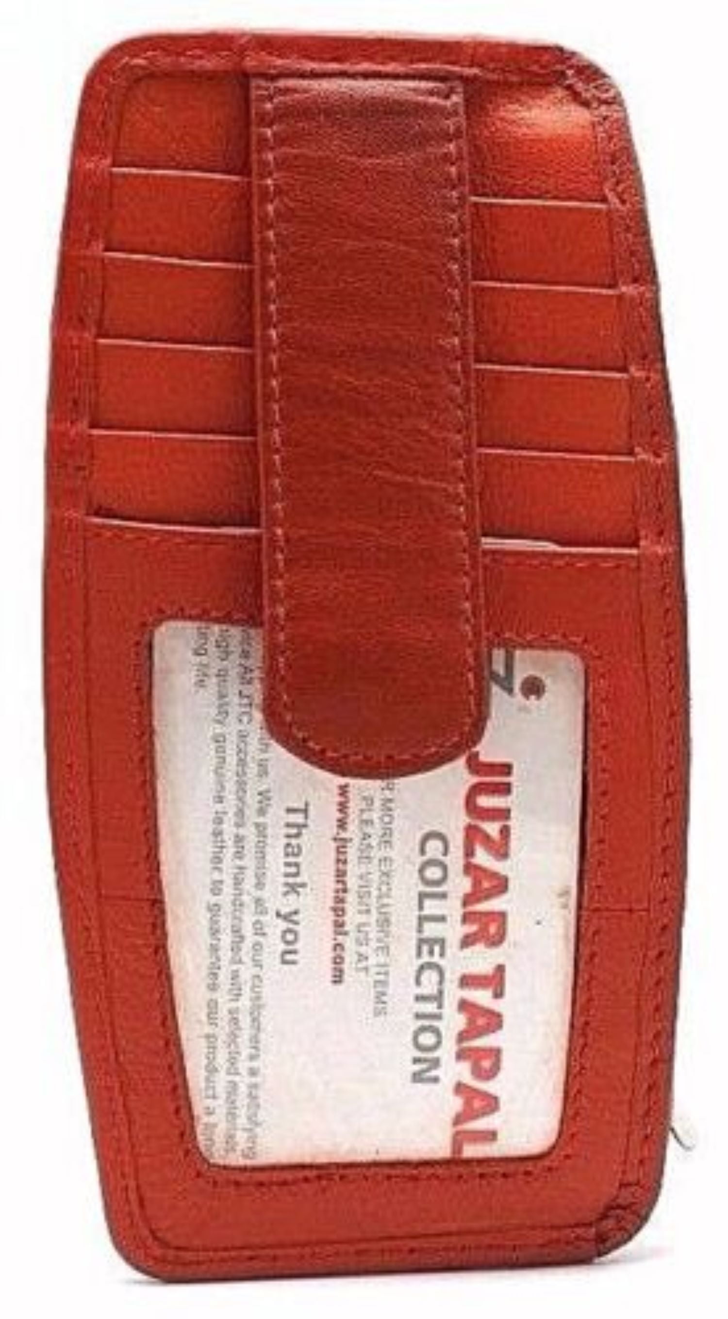 Leather Orange Coin Pouch Wallet for Men's and Women Everyday Card Cash