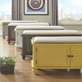 thumbnail image 4 of Weston Home Georgia Entryway Storage Bench with Cushion, Yellow, 4 of 6