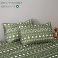 thumbnail image 5 of Boho Aztec Bed Sheet Set King Size,Bohemian Geometric Stripe Bedding Sets for Kids Teens Adults, Simple Bedding Sheets Soft Microfiber 4 Piece Bedding Decor Set for Bedroom Sage Green, 5 of 7
