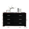thumbnail image 3 of Hommoo Furniture,6 Drawer Double Dresser for Bedroom, Wide Storage Cabinet for Living Room Home Entryway, Black, 3 of 10
