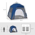 thumbnail image 2 of Outsunny Camping Tents 4 Person Pop Up Tent Quick Setup Automatic Hydraulic Family Travel Tent w/ Windows, Doors Carry Bag Included, Blue, 2 of 8