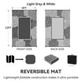 thumbnail image 4 of SIXHOME Outdoor Rug 9'x12' Waterproof Reversible Patio Rug Floral Border Plastic Straw Indoor Outdoor Rug for RV Camping Garden Picnic Beach Deck Backyard Porch Decor Light Gray, 4 of 8