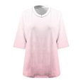 thumbnail image 3 of ZUKMRJPC Women's Plus Size Tops 3/4 Sleeve Fashion Gradient Color Basic T-Shirts Summer Casual Lightweight Loose Fit Tunic Shirt, 3 of 5