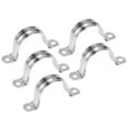thumbnail image 1 of Abrazadera de conducto en forma de U Uxcell M40, soporte de tubo, clip de acero inoxidable tono plateado 5 piezas, 1 of 5