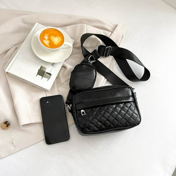 Bolsos cruzados para mujer bolsos de moda para mujer bolso cuadrado pequeno informal negro Walmart en linea