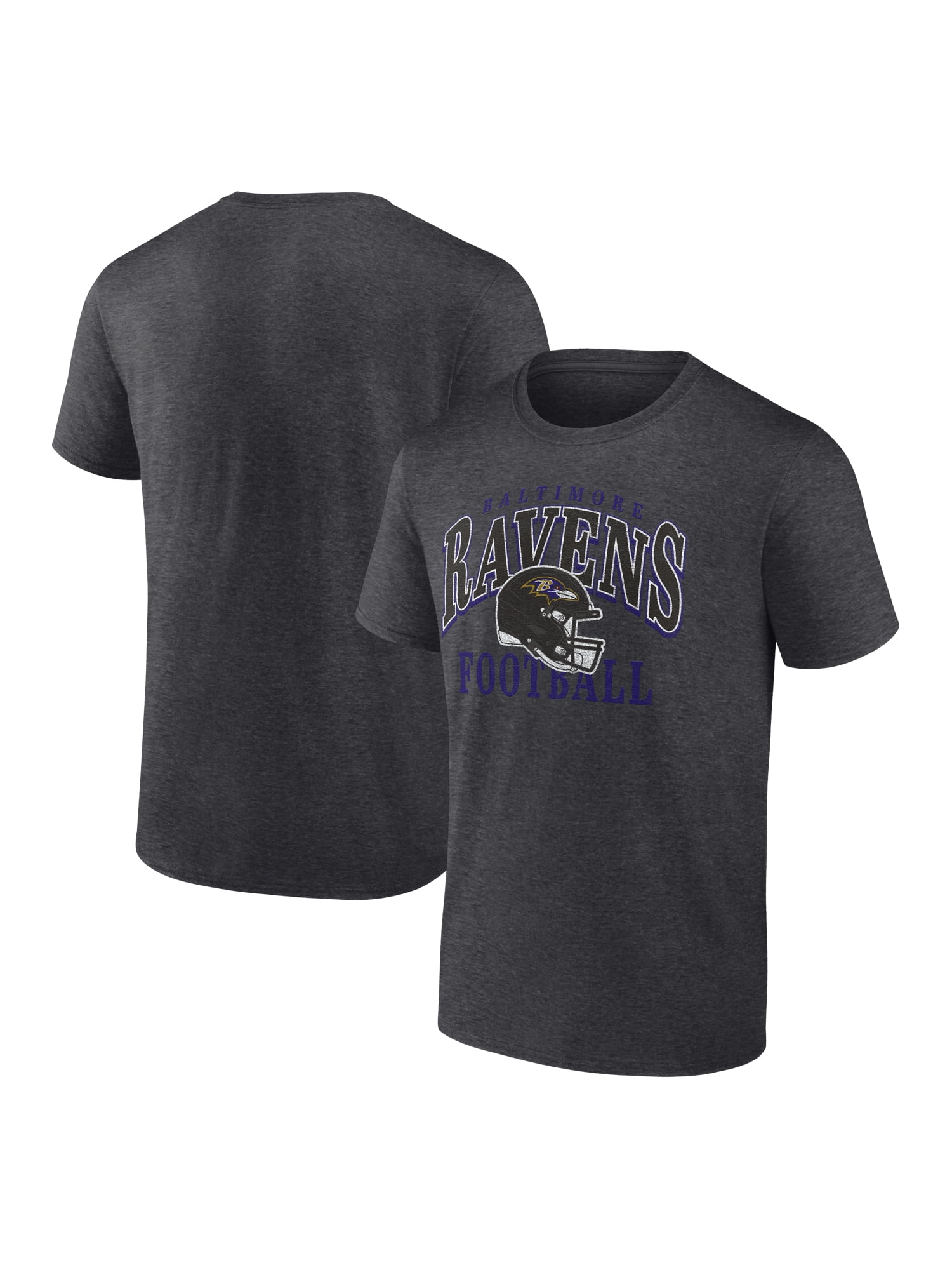 NFL Baltimore Ravens Men's Cotton Charcoal Heather Short Sleeve T-Shirt