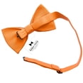 thumbnail image 3 of Boy's Burn Pumpkin Bow Tie with Handkerchief Pre-Tied Style Formal Satin Classic Bowtie for Tuxedo Faux Silk, by Adam Young (Medium, Orange), 3 of 5