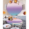 thumbnail image 3 of Round Tablecloth Purple Pink Teal Gradient Elastic Edge Fitted Abstract Watercolor Plastic Table Cover,Waterproof Oil Proof for Dinner,Outdoor, Picnic, 55"- 60" DIA Tables, 3 of 8