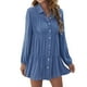 thumbnail image 2 of Vestido de manga larga para mujer camisa de vestir de un solo pecho cuello de camisa de poliéster bien combinado para la vida diaria ANGGREK Otros, 2 of 6