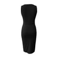 thumbnail image 4 of Vestido sexy de fiesta sin mangas con cuello en V, plisado y color liso para mujer, 4 of 4