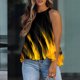thumbnail image 3 of Gibobby Mujeres Casual Impreso Encaje Cuello redondo Ruffle Hem Chaleco Camisole Swing Neck Printed Summer Tops(Amarillo,G), 3 of 4